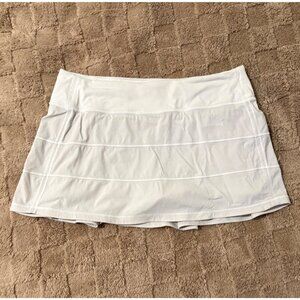 Lululemon Pace Rival Running Skirt 13" Athletic Lined Shorts White Size 8
